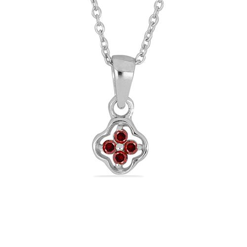 BUY NATURAL RED DIAMOND DOUBLE CUT GEMSTONE PENDANT IN 925 SILVER